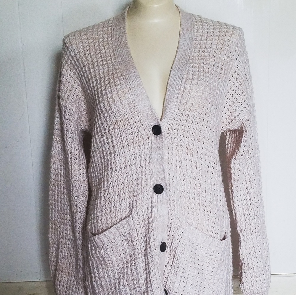 SOLD! Charmed Gathering"-Waffle Knit Cardigan - Picture 1 of 6
